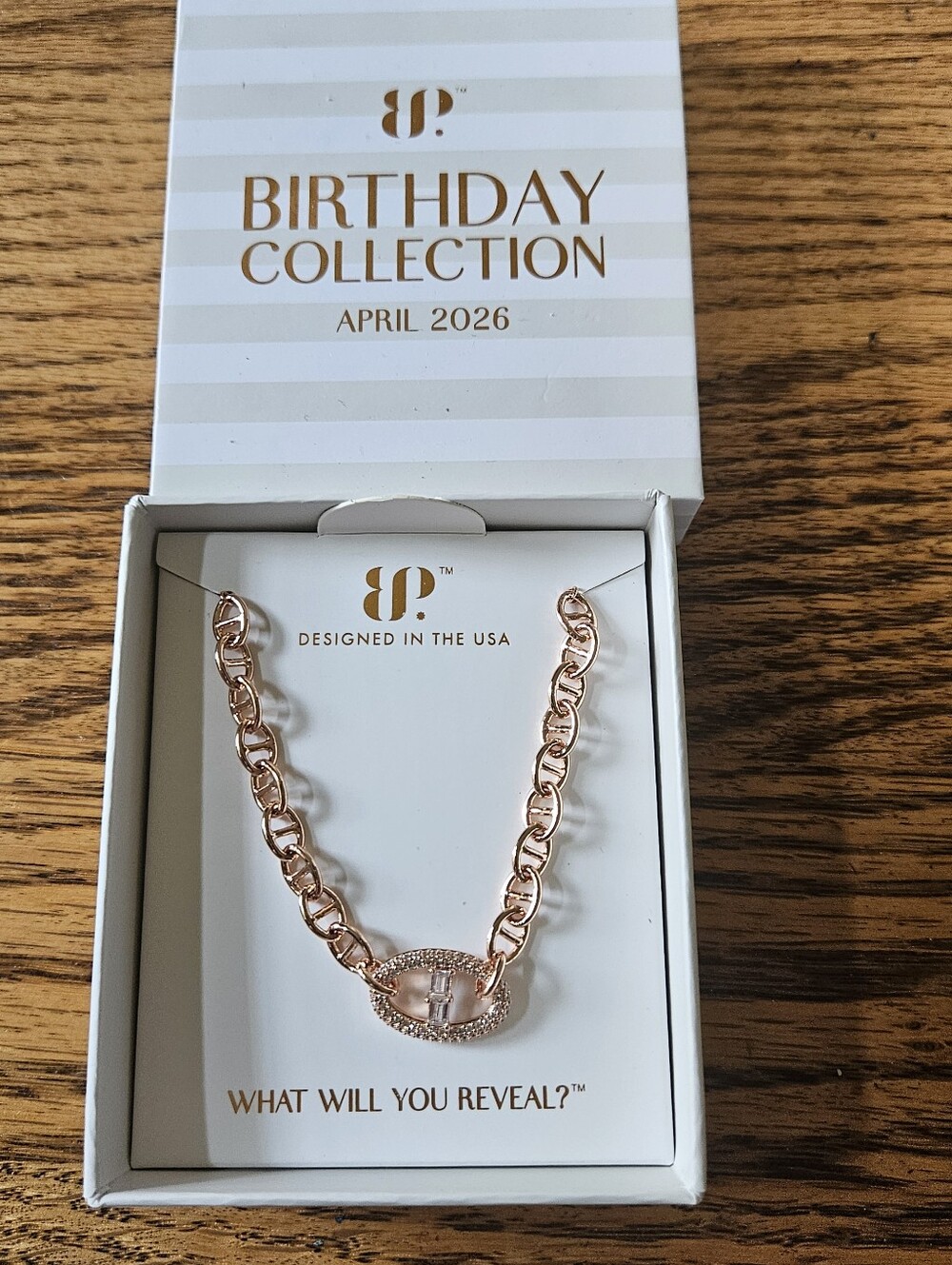 Bomb Party Birthday Collection April 2026 Rose Gold Link Bracelet.